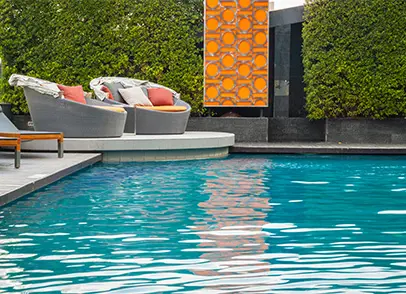 Swimming Pool With A Seating Area